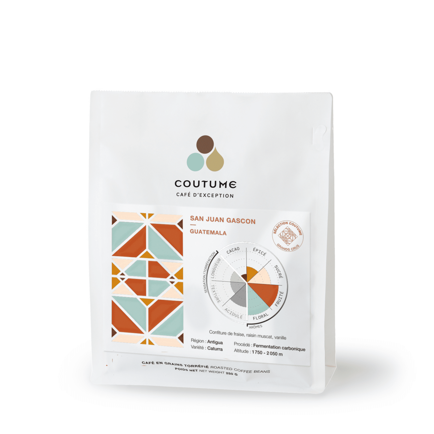 Sachet de café Guatemala San Juan Gascon 200g – café de spécialité Coutume