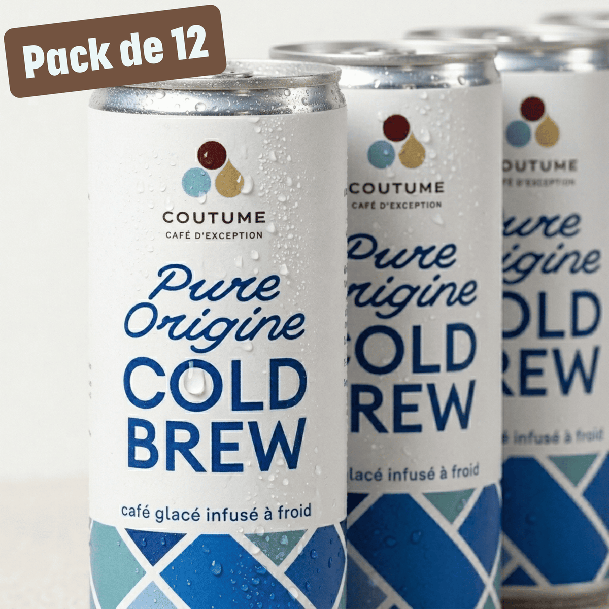 Pack de 12 canettes de cold brew bio 25cl de la marque Coutume Café