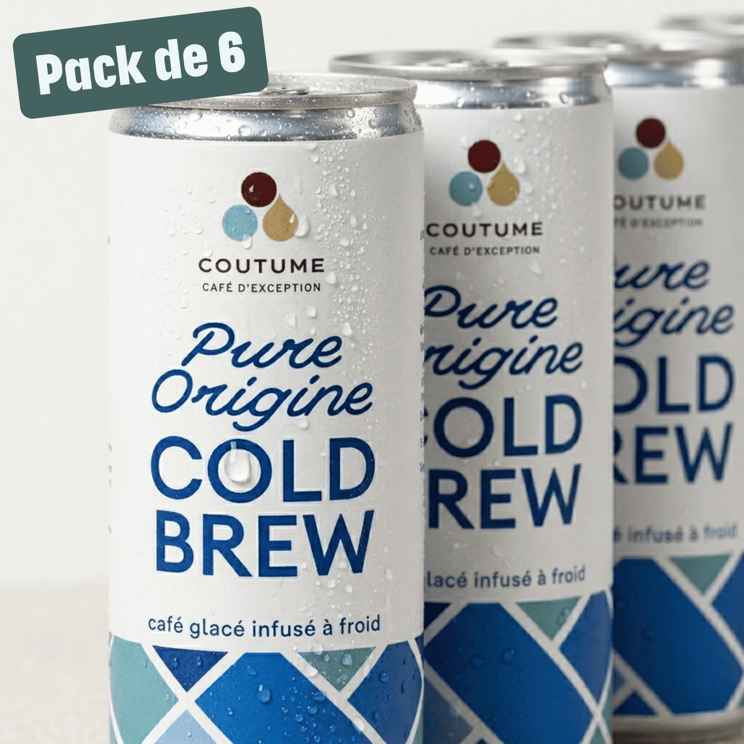 Pack de 6 canettes de cold brew bio 25cl de la marque Coutume Café